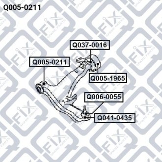 Сайлентблок передний переднего рычага NISSAN MURANO Z50 2002-2007 Q-FIX Q005-0211 (фото 1)