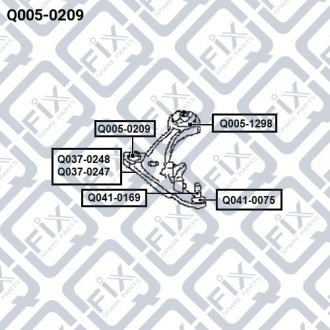 Сайлентблок передний переднего рычага NISSAN TEANA J32 2008-2013 Q-FIX Q005-0209 (фото 1)