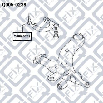 Сайлентблок верхн передн рычага HYUNDAI SONATA (EF) 2001-2005 Q-FIX Q005-0238 (фото 1)