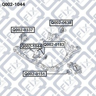 Подушка двигателя передн HYUNDAI TUCSON 2004-2010 Q-FIX Q002-1044 (фото 1)