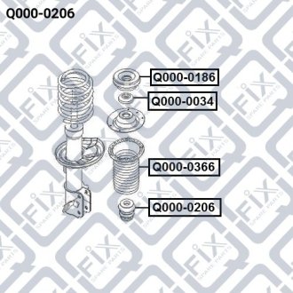 Відбійник передн. амортизатору 96535006 Q-FIX Q000-0206 (фото 1)