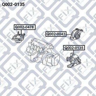 Подушка коробки скоростей (гидравлическая) HONDA JAZZ/FIT GD 2002-2008 Q-FIX Q002-0135