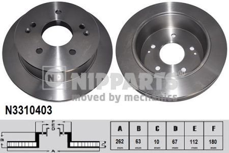Гальмівний диск Nipparts N3310403 (фото 1)