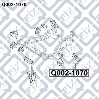 Подушка двигателя задн HYUNDAI ELANTRA (XD) 1.6i, 1.8i, 2.0i, 2.0CRDI 00.06-/COUPE(GK) 1.6i, 2.0i 01.09- MTM Q-FIX Q002-1070 (фото 1)