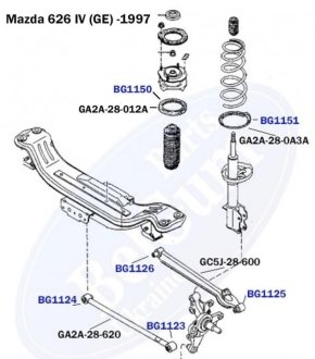 Сайлентблок рычага (заднего/наружний) Mazda 626 92-97 31.5x PARTS BELGUM BG1123