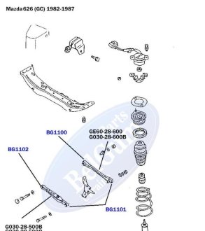 Сайлентблок рычага (заднего) Mazda 323/626 (внутренний) PARTS BELGUM BG1102 (фото 1)