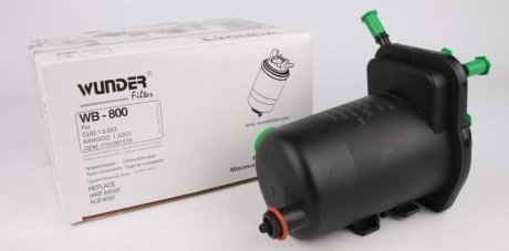 Фільтр паливний Renault Kangoo 1.5DCI (+датчик води)) WUNDER WB-800 (фото 1)