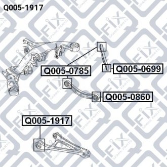 Сайлентблок заднего нижнего рычага AUDI Q7 2006-2015 Q-FIX Q005-1917 (фото 1)