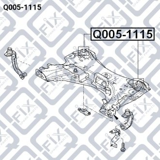 Сайлентблок подрамника задний NISSAN TIIDA C11 2005-/RENAULT MODUS/MEGANE II/CLIO III Q-FIX Q005-1115 (фото 1)