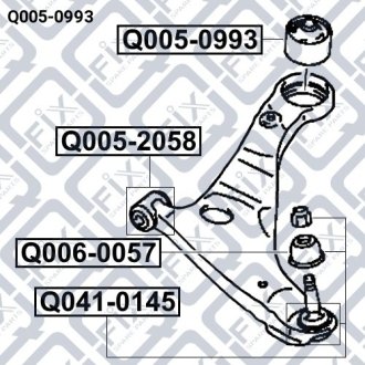 Сайлентблок задний переднего рычага MITSUBISHI GALANT DJ1A/DJ3A/DJ5A 2006-2012 Q-FIX Q005-0993 (фото 1)