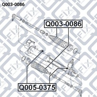 Пыльник рулевой рейки AUDI Q7 2006-2015 Q-FIX Q003-0086 (фото 1)