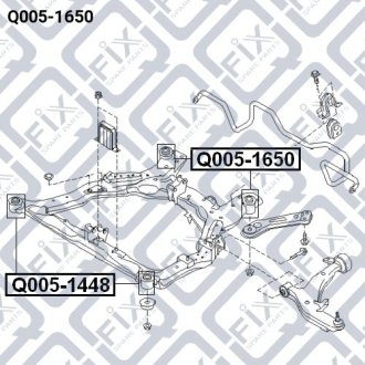 Сайлентблок подрамника задний NISSAN MURANO Z50 2002-2007 Q-FIX Q005-1650 (фото 1)