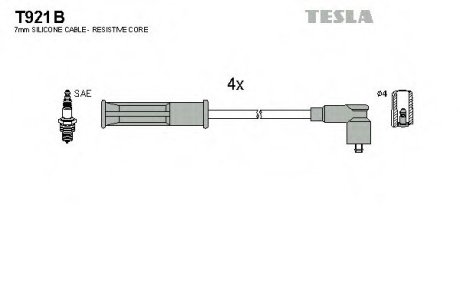 Комплект кабелiв запалювання TESLA T921B