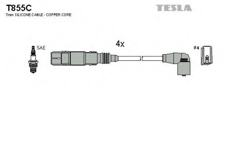 Комплект кабелiв запалювання TESLA T855C (фото 1)