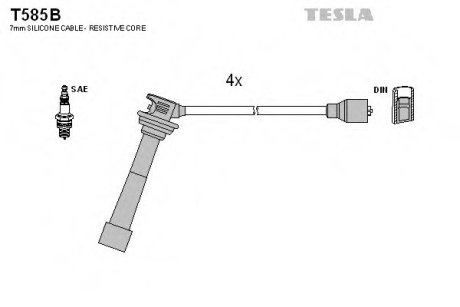Комплект кабелiв запалювання TESLA T585B