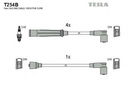 Комплект кабелiв запалювання TESLA T254B (фото 1)