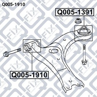 Сайлентблок передний переднего рычага TOYOTA COROLLA CE120/NZE12/ZZE12 2000-2008 Q-FIX Q005-1910 (фото 1)