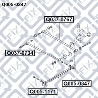 Сайлентблок задньої поздовжньої тяги MAZDA 323 BJ 1998-2004 Q-FIX Q005-0347