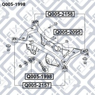 Сайлентблок подушки дифференциала NISSAN PRIMERA P12 2001-2007 Q-FIX Q005-1998 (фото 1)