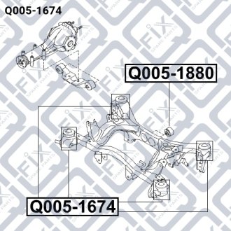 Сайлентблок задньої балки SUBARU LEGACY B13 2003-2009 Q-FIX Q005-1674