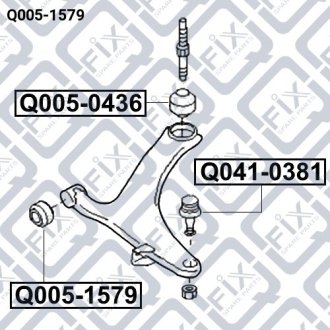 Сайлентблок передний переднего рычага SUBARU IMPREZA G12 2007-2011 Q-FIX Q005-1579 (фото 1)