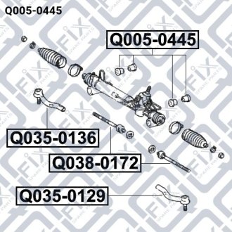 Сайлентблок рулевой рейки TOYOTA CAMRY ACV3/MCV3 2001-2006 Q-FIX Q005-0445