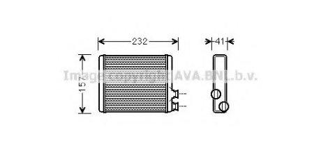 Радіатор обігрівача CITROEN: C3 1.1_1.4_1.4 16V_1.6 16V_1.6 HDI 09-, DS3 1.4 16V_1.6 16V_1.6 HDI 10- - AVA QUALITY COOLING AVA Cooling Systems CN 6286
