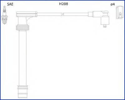 Комплект кабелів високовольтних HUCO 134518 (фото 1)