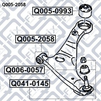 Сайлентблок передний переднего рычага MITSUBISHI GALANT DJ1A/DJ3A/DJ5A 2006- Q-FIX Q005-2058 (фото 1)