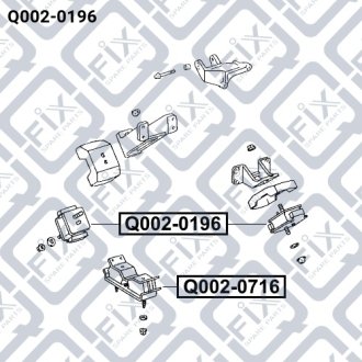 Подушка двигателя передняя TOYOTA LAND CRUISER 100 HDJ101/UZJ100 1998-2007 Q-FIX Q002-0196