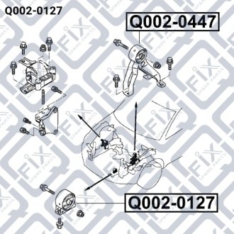 Подушка двигателя передн MITSUBISHI OUTLANDER CW# 2006-2012 Q-FIX Q002-0127 (фото 1)