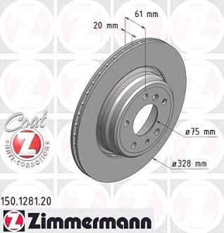 Диск тормозной Zimmermann Otto Zimmermann GmbH 150128120