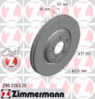 Диск тормозной ZIMMERMANN Otto Zimmermann GmbH 290.2263.20
