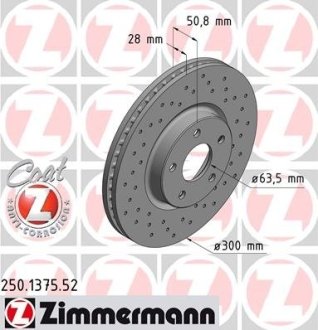 Диск тормозной ZIMMERMANN Otto Zimmermann GmbH 250.1375.52
