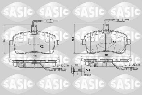 Гальмівні колодки передні Peugeot 407 Sasic 6210019