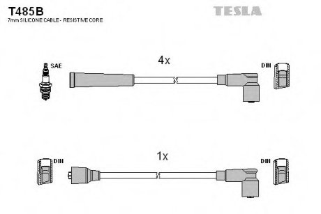 Комплект кабелiв запалювання TESLA T485B (фото 1)