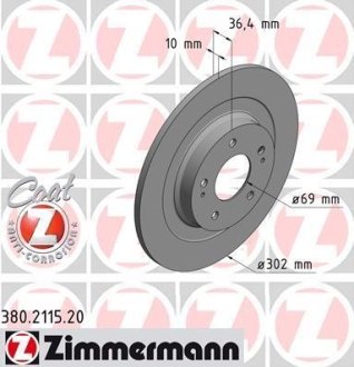 Диск тормозной Zimmermann 380.2115.20 Otto Zimmermann GmbH 380211520