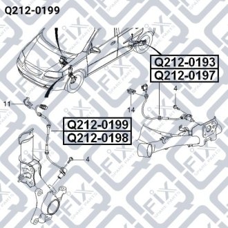 Датчик ABS передній r CHEVROLET AVEO (T200) 2003-2008,CHEVROLET AVEO (T250) 2006-2008 Q-FIX Q212-0199 (фото 1)