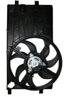 Вентилятор с диффузором радиатора Fiat Qubo 1.4 8v/1.3JTD 2007- без кондиц NRF 47352 (фото 1)