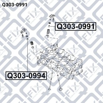 Сальник клапана випуск KIA CERATO (LD) 1.6 (G4ED) 2004.07- Q-FIX Q303-0991