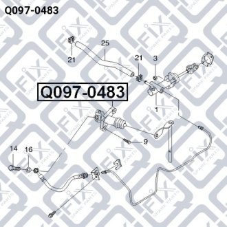Циліндр зчеплення робочий 25183025 Q-FIX Q097-0483 (фото 1)