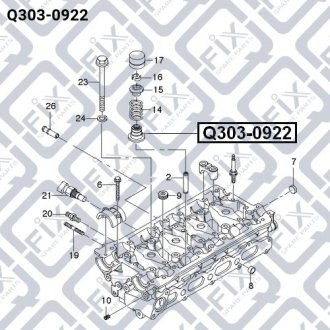 Сальник клапана DAEWOO LANOS (KLAT) 1.6 16V (A16DMS) 1997.05- Q-FIX Q303-0922 (фото 1)