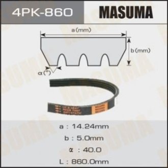 Ремінь приводу навісного обладнання Masuma 4PK860 (фото 1)