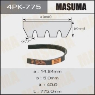 Ремінь приводу навісного обладнання Masuma 4PK775 (фото 1)