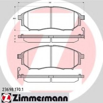 Комплект тормозных колодок дисковый тормоз Otto Zimmermann GmbH 236981701