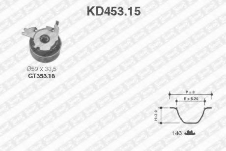 Комплект ланцюга ГРМ SNR KD453.15 NTN SNR KD45315