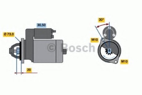 Стартер - Bosch 0986020041 (фото 1)