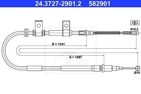Трос, стояночная тормозная система ATE 24372729012 (фото 1)