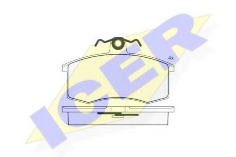 Комплект тормозных колодок, дисковый тормоз ICER 180552 (фото 1)