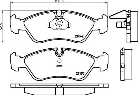 Комплект тормозных колодок, дисковый тормоз Mintex MDB1889 (фото 1)